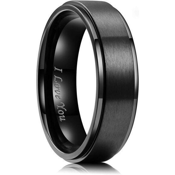 Other - 316L Stainless Steel Wedding Ring for Men Women, 2mm-8mm Width Black/Silver/Gold